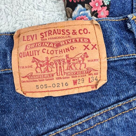 Levi’s women’s Vintage 1987 505 Blue Jeans size 28x30 Reworked - Picture 5 of 9